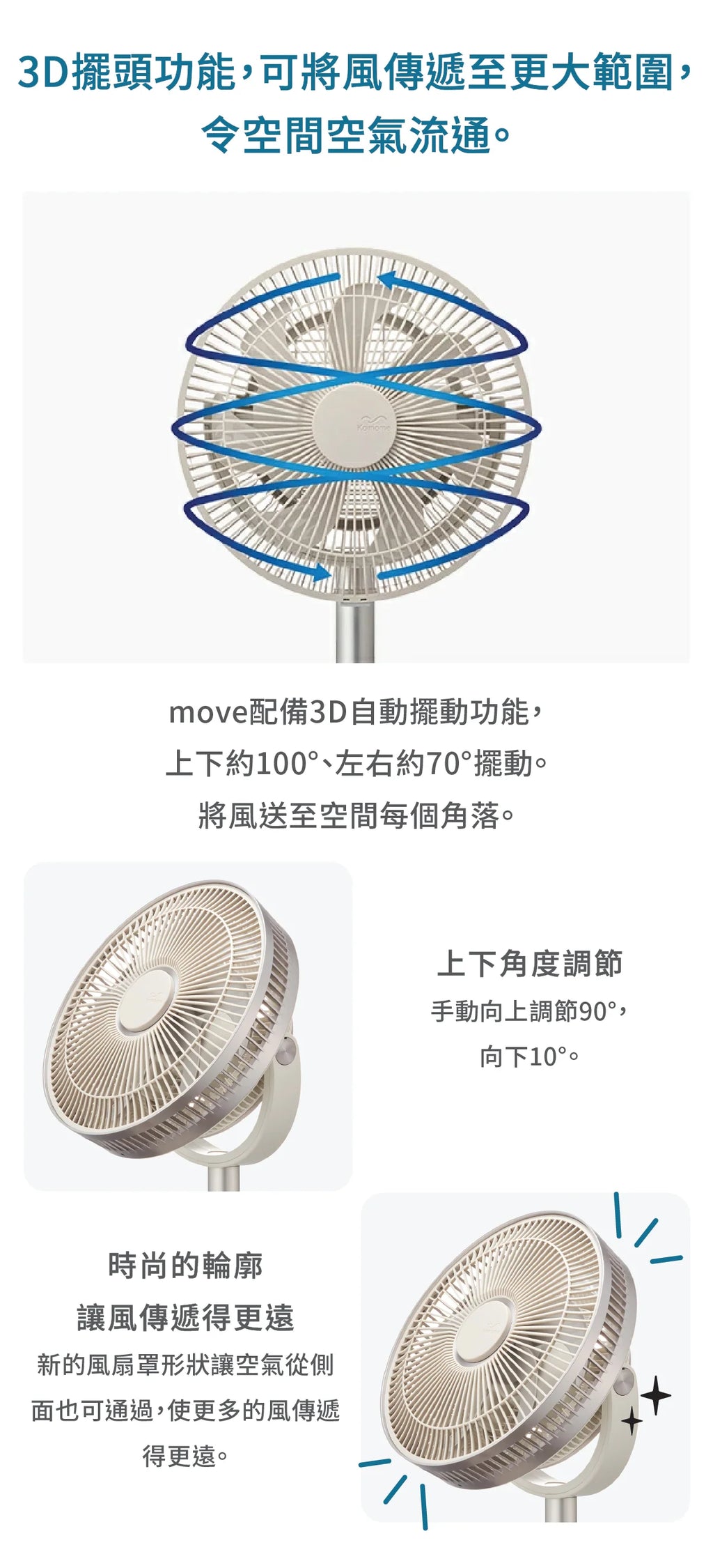 Kamomefan +c move DC 靜音海鷗風扇 | K-F23AY